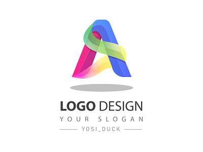 gradient logo letter A branding colorful design gradient illustration logo modern