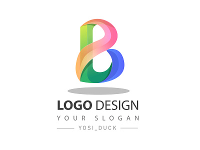 gradient logo letter B branding colorful design gradient icon illustration logo modern typography vector
