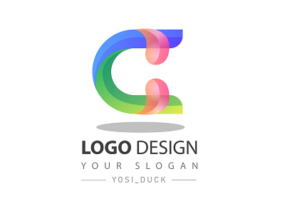 gradient logo letter C app branding design gradient icon illustration logo modern typography vector