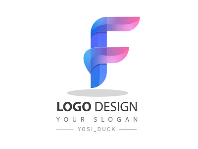 gradient logo letter F app branding colorful design gradient icon illustration logo modern typography vector