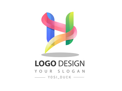 gradient logo letter H branding colorful design gradient icon illustration logo modern typography vector web
