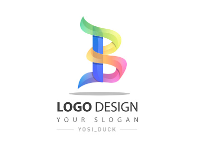 gradient logo letter B branding colorful design gradient icon illustration logo modern typography vector