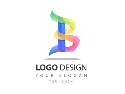 gradient logo letter B