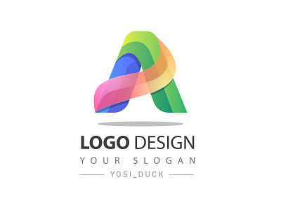 gradient logo letter A app branding colorful design gradient illustration logo modern typography vector