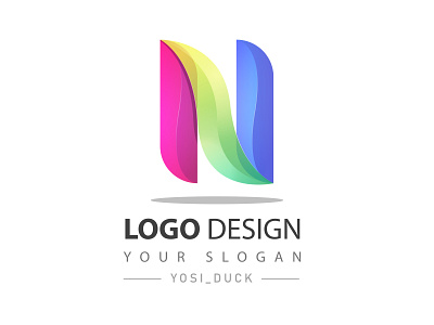 gradient logo letter N app branding colorful design gradient illustration logo modern typography vector