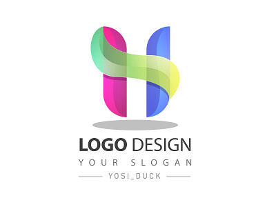 gradient logo letter H app branding colorful design gradient illustration logo modern typography vector
