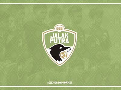 SSB Jalak Putra Logo (2012) ball bird branding crest design emblem football gold green logo logodesign shield soccer vector white