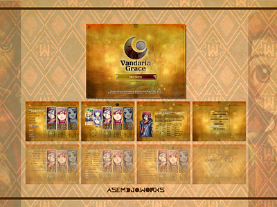 Vandaria Grace UI Design (2013) design game grace illustration jrpg rpgmaker ui userinterfacedesign ux vandaria vandariagrace