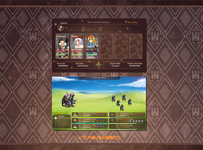 Ancient Terra Menu and Battle Screen UI Mockup (2018) battlesystem design game gamedev jrpg menuscreen rpg rpgmaker ui ux