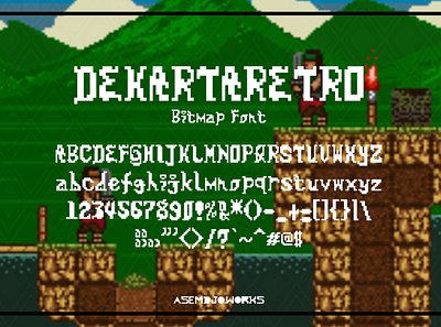 DEKARTARETRO FONT (2016) bhumitara bitmap dekartara design font font design game gamedev pendekar pixel pixelart retro