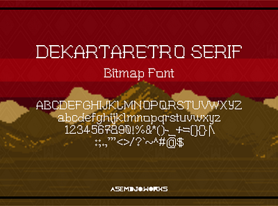 DEKARTARETRO SERIF FONT (2018) 8 bit bhumitara bitmap font font design game gamedev pixelart retro serif