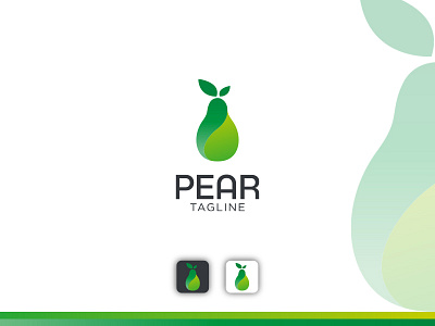 Pear logo and app icon abstract bio business button concept design eco ecology green icon illustration leaf logo nature pear icon pear logo recycle sign symbol world