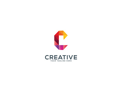 Letter C logo design illustration. colorful letter c icon