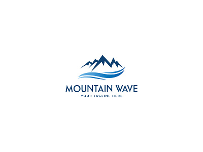 Mountain wave logo template abstract blue business icon logo mountain mountain logo mountain wave logo sign symbol vector wave