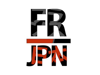 French/Japanese forum logo black design forum fr france grey icon illustrator inner glow japan jpn kanji katakana logo red text typography white