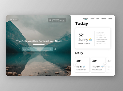 Forecast - Weather Website Design design minimal ui ux web