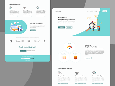 Brand Landing Page (DartNet) branding design flat illustration illustrator minimal ui vector web website