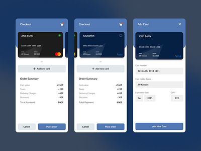 Card checkout Mobile UI app design ui