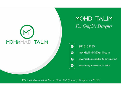 MT Visiting Card Mohmmad Talim ad add animation banner branding design graphic design illustration inspiration logo design symbol logo poster typography ui ux vector visiting card visiting cards