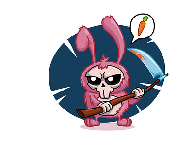 CarrotReaper character death humorous illustration illustration pink rabbit