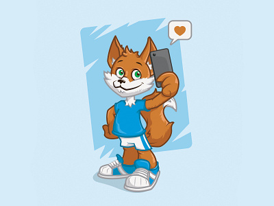 FitFox character fitness fox illustration like sport vector
