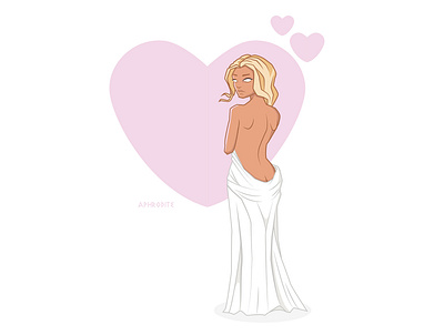 aphrodite character design illustration pink vector