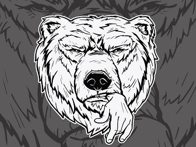 master of nord art bear character illustration logo nord pollar procreate