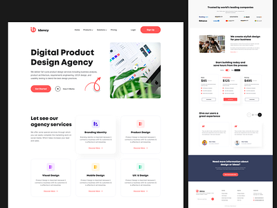 Agency Website Design agency agency website app branding business design digital agency home page illustration interface design landing landing page logo marketing agency product design ui ui design web web design website