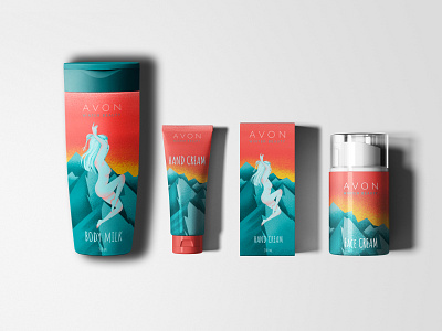 Winter Beauty beauty body milk branding cosmetics design face cream hand cream illustration illustrator mountain packaging photoshop vector winter