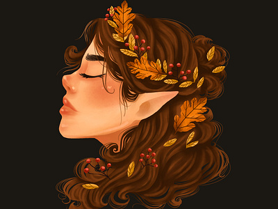 Autmn fairy art artwork character design character illustration illustration photoshop portrait