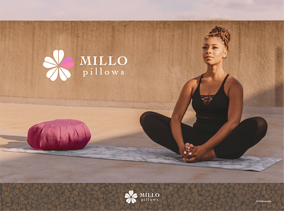 MILLO pillows branding flat logo minimal vector