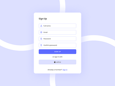 Simple Sign Up Form by Sasha on Dribbble