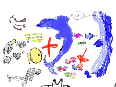 Dolphin illustration ipad pro kids art kids draw