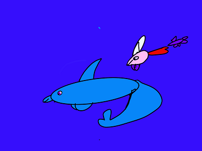 Dolphin and fish illustration ipad pro kids art kids draw procreate