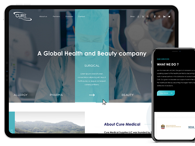 Cure Medicals eCommerce Web Design - GCC Marketing Portfolio branding design logo ui ux web website