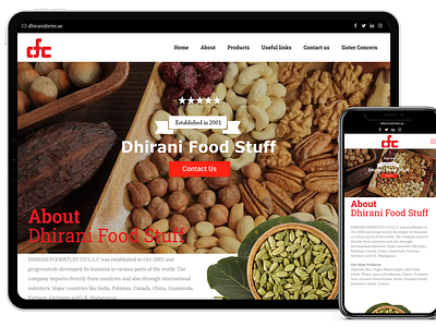 Dhirani Foodstuff Trading Web Design - GCC Marketing Portfolio