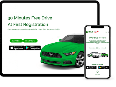 UDrive Website, Mobile app Design - GCC Marketing Portfolio