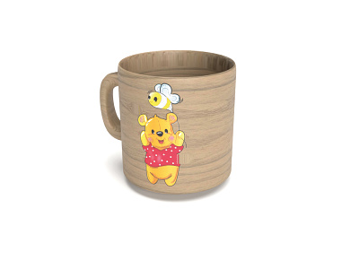 Winnie-the-Pooh-Mug animation branding design icon illustration johirulxohan logo pooh ui vector winnie the pooh