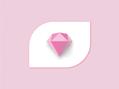 Pink Diamond branding design diamond diamond logo flat icon illustration johirulxohan light pink logo pink logo vector