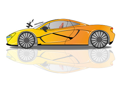 My 1st Car animation branding design gradient icon illustration johirulxohan logo orange sports car vector yellow