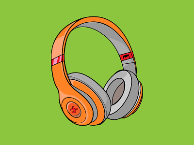 Headset Orange branding design green headphone headset icon illustration johirulxohan logo orange red sound sounds vector