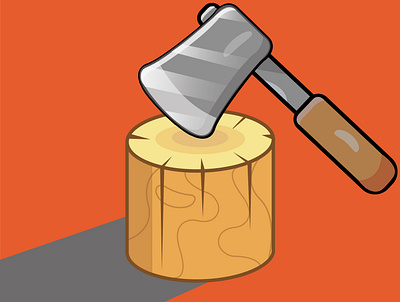 Axe axe branding design icon illustration johirulxohan logo ui ux vector wood