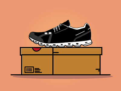 Shoe with box animation brand branding design flat icon illustration johirulxohan logo shoe ui vector