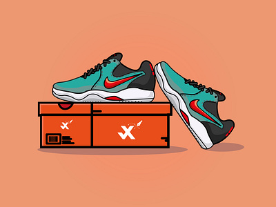 . branding design flat icon illustration johirulxohan logo shoes sneaker ui vector