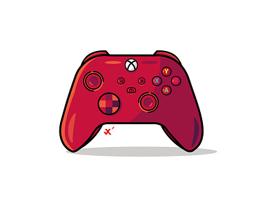 X Box Console branding console design game art gaming icon illustration johirulxohan joystick logo red redesigned vector xbox