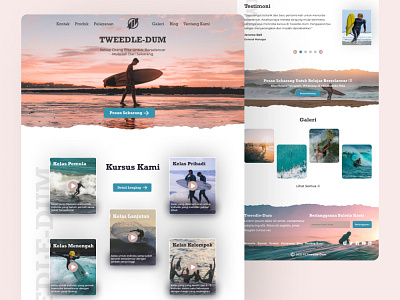 Surf Course Landing Page course app design interface surf surfing ui ux webdesign website design