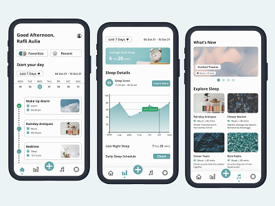 Sleep Tracker and Meditation App android app design meditation mobiledesign sleeptracker ui ux