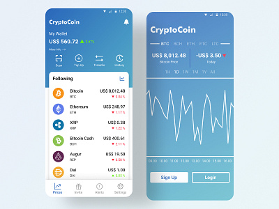 Cryptocurrency Wallet Concept app bitcoin cryptocurrency design ethereum ui ux wallet