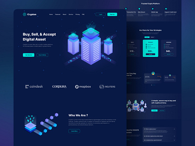 Crypton - Cryptocurrency Website Concept app bitcoin blockchain cryptocurrency currency design ethereum interface invest landing page mockups template trading ui ux wallet web web design web template website