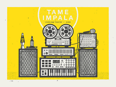 Tame Impala gig poster modern giant music equipment tame impala